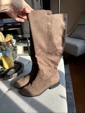 Style & Co. Tall Brown Suede-Look Over-the-Knee Boots